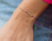 Colorful Swarovski Morse Friendship Bracelet - Dainty 14K Gold & Silver Jewelry by Olivia Cactus
