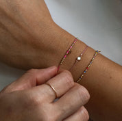 Colorful Swarovski Morse Friendship Bracelet - Dainty 14K Gold & Silver Jewelry by Olivia Cactus
