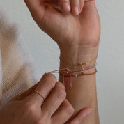 Colorful Swarovski Morse Friendship Bracelet - Dainty 14K Gold & Silver Jewelry by Olivia Cactus