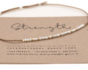 Courage Morse Code Bracelet - Dainty 14K Gold & Silver Jewelry by Olivia Cactus