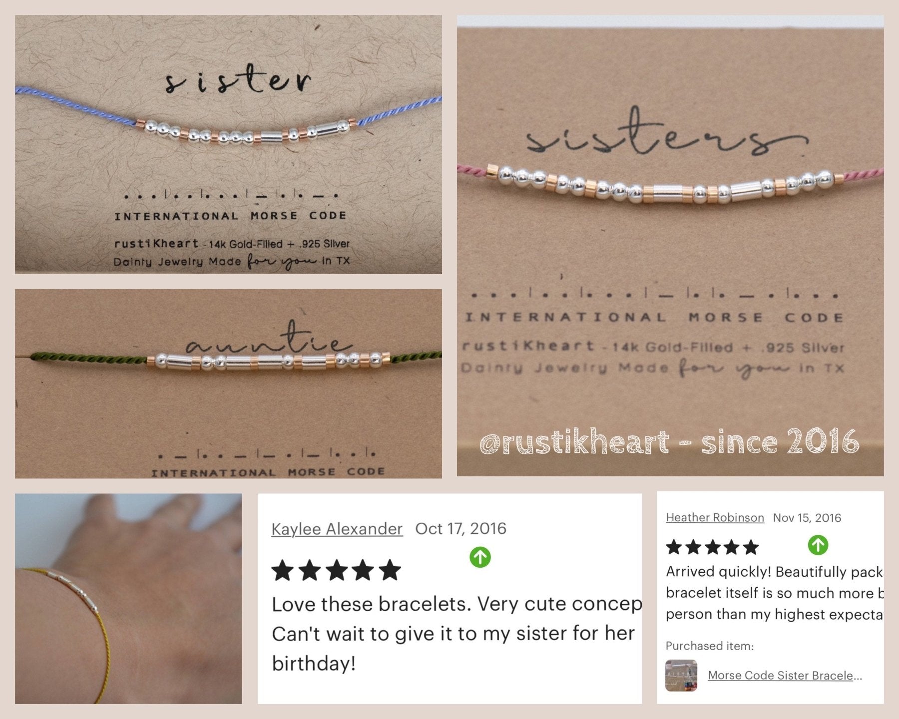Custom Morse Code Bracelet - Dainty 14K Gold & Silver Jewelry by Olivia Cactus