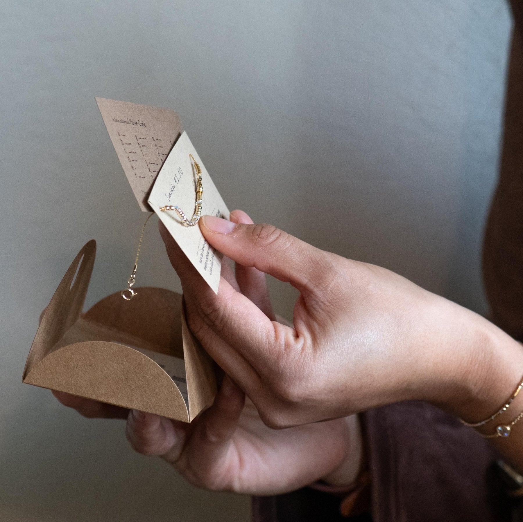 Custom Morse Code Bracelet - Dainty 14K Gold & Silver Jewelry by Olivia Cactus