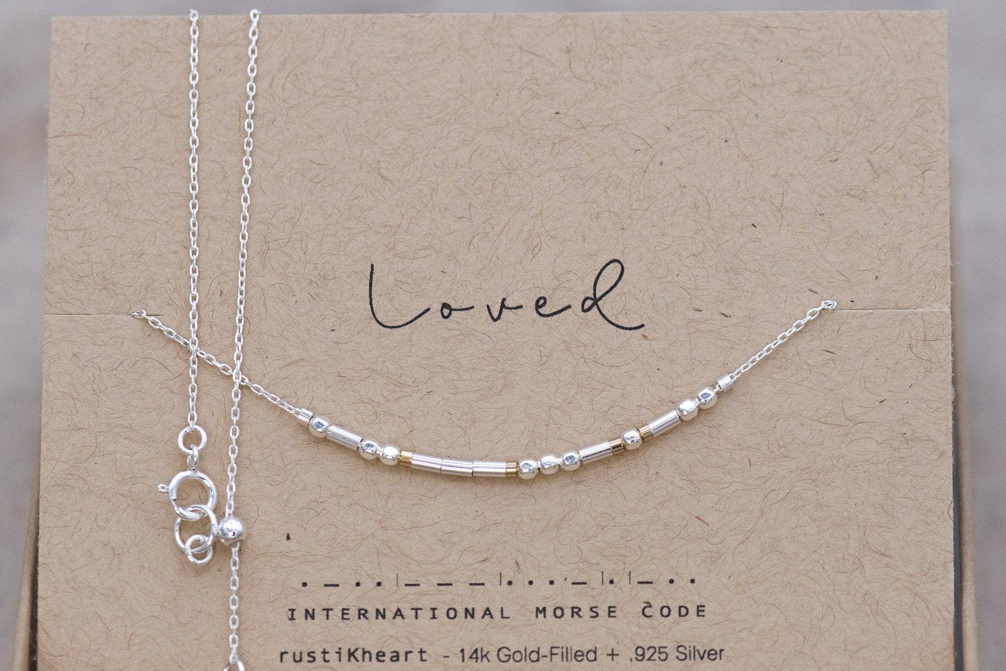 Custom Morse Code Silver Necklace - Personalized Gift Morse Code Jewelry Breathe Necklace Remember to Breathe Yoga Relax Yogi Gift Morse and Dainty Jewelry by Olivia Cactus