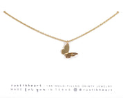 Dainty Butterfly Charm Necklace - Dainty 14K Gold & Silver Jewelry by Olivia Cactus