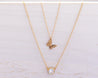 Dainty Butterfly Charm Necklace Morse and Dainty Jewelry by Olivia Cactus