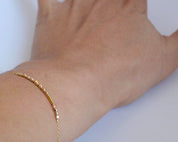 Dainty Morse Code Bracelet - Dainty 14K Gold & Silver Jewelry by Olivia Cactus