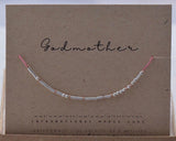 Godmother Morse Code Bracelet, Rose Gold Accents