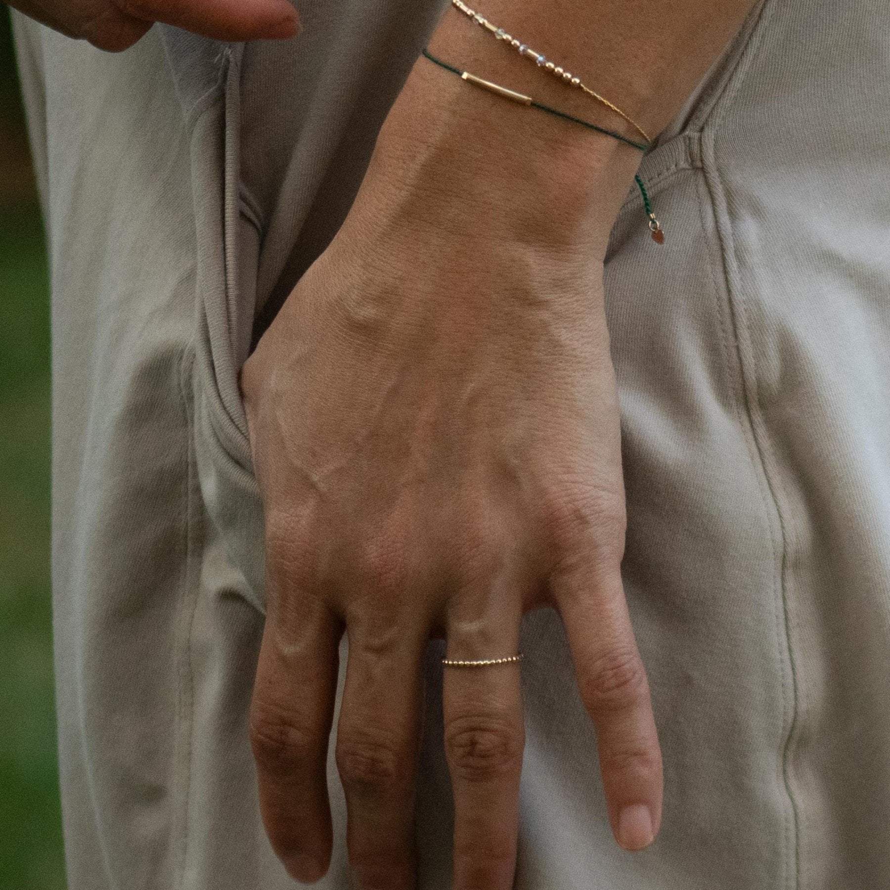 Faith Morse Code Bracelet on Chain - Dainty 14K Gold & Silver Jewelry by Olivia Cactus