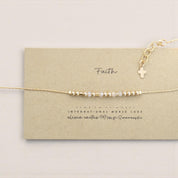 Faith Morse Code Bracelet on Chain - Dainty 14K Gold & Silver Jewelry by Olivia Cactus