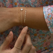 Faith Morse Code Bracelet on Chain - Dainty 14K Gold & Silver Jewelry by Olivia Cactus