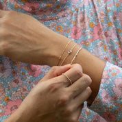 Faith Morse Code Bracelet on Chain - Dainty 14K Gold & Silver Jewelry by Olivia Cactus