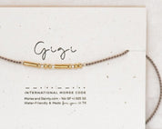 Gigi Morse Code Bracelet - Dainty 14K Gold & Silver Jewelry by Olivia Cactus