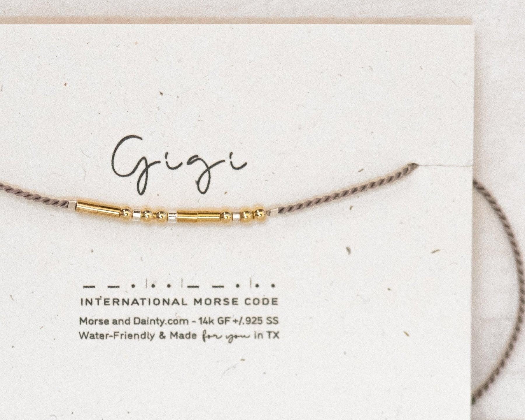 Gigi Morse Code Bracelet - Dainty 14K Gold & Silver Jewelry by Olivia Cactus