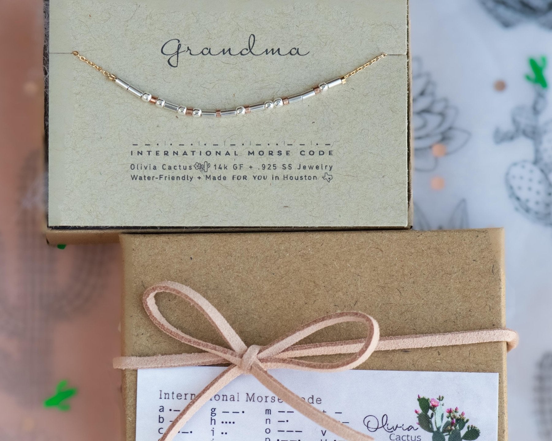 Gigi Morse Code Bracelet - Dainty 14K Gold & Silver Jewelry by Olivia Cactus