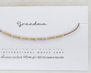 Gigi Morse Code Bracelet - Dainty 14K Gold & Silver Jewelry by Olivia Cactus