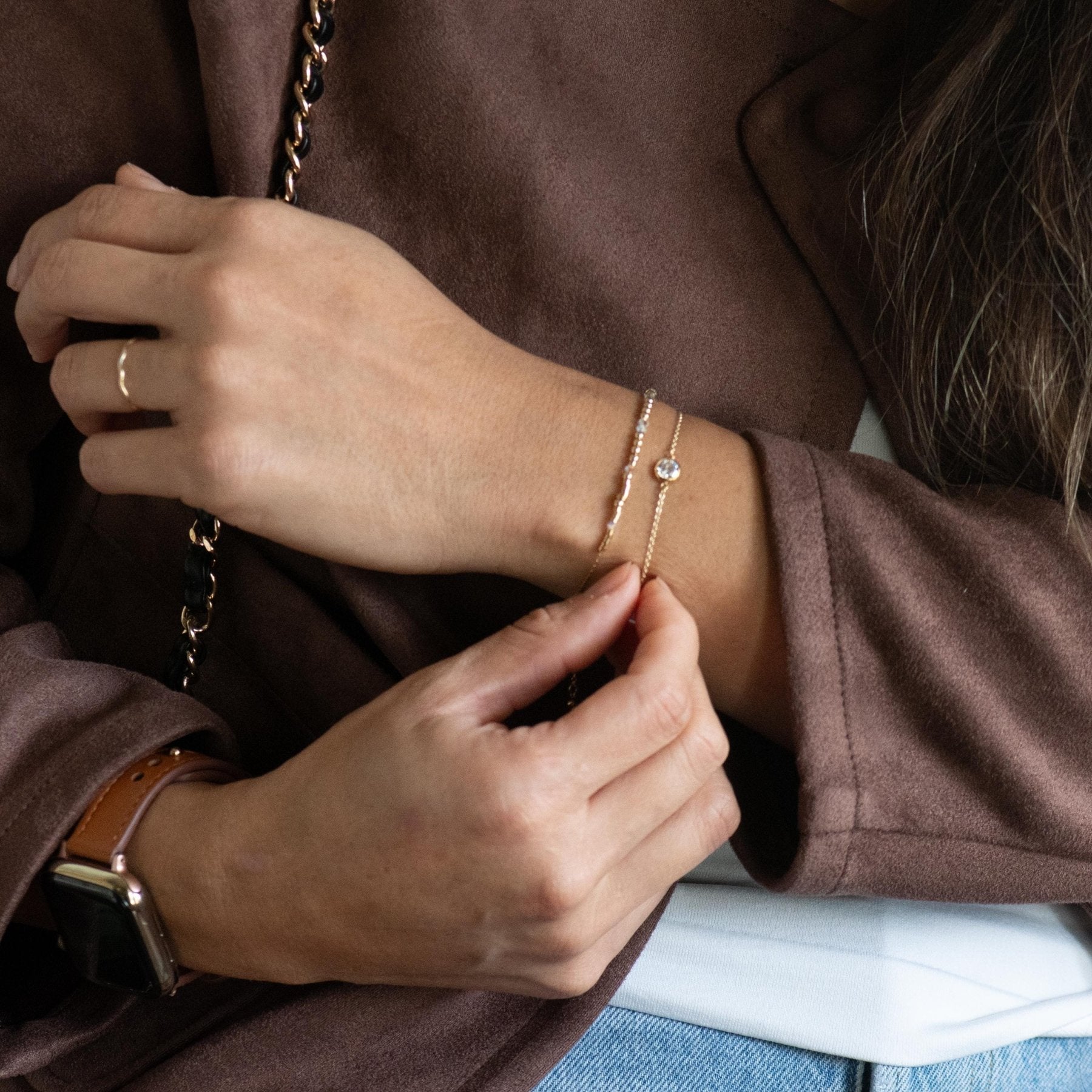 Gigi Morse Code Bracelet - Dainty 14K Gold & Silver Jewelry by Olivia Cactus