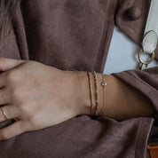 Gigi Morse Code Bracelet - Dainty 14K Gold & Silver Jewelry by Olivia Cactus