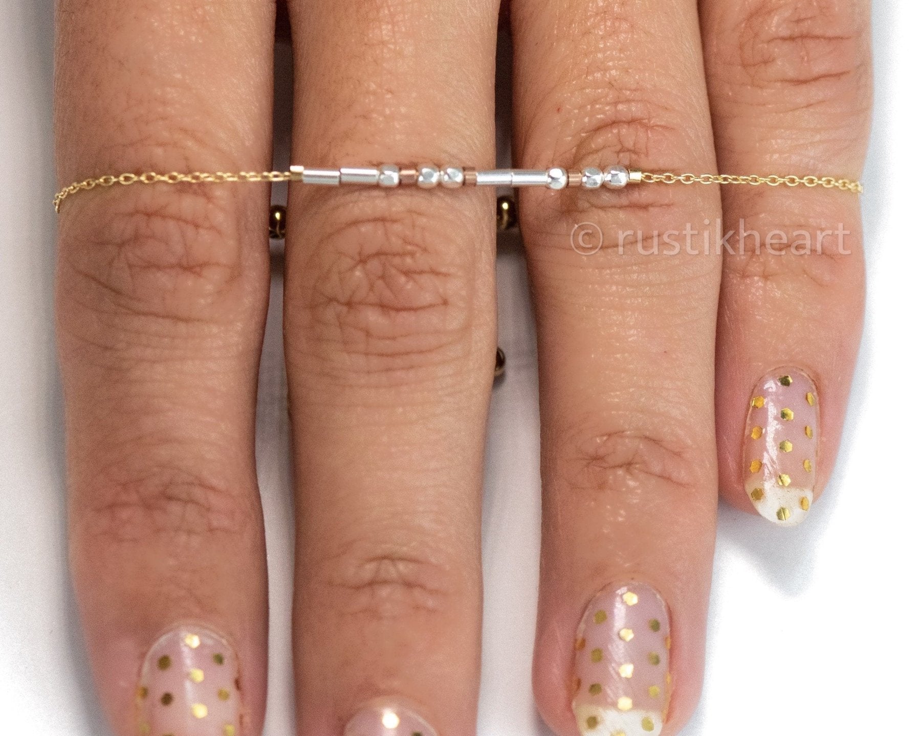 Gigi Morse Code Bracelet - Dainty 14K Gold & Silver Jewelry by Olivia Cactus