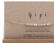 Gigi Morse Code Bracelet - Dainty 14K Gold & Silver Jewelry by Olivia Cactus