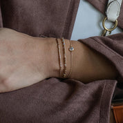 Gigi Morse Code Bracelet - Dainty 14K Gold & Silver Jewelry by Olivia Cactus