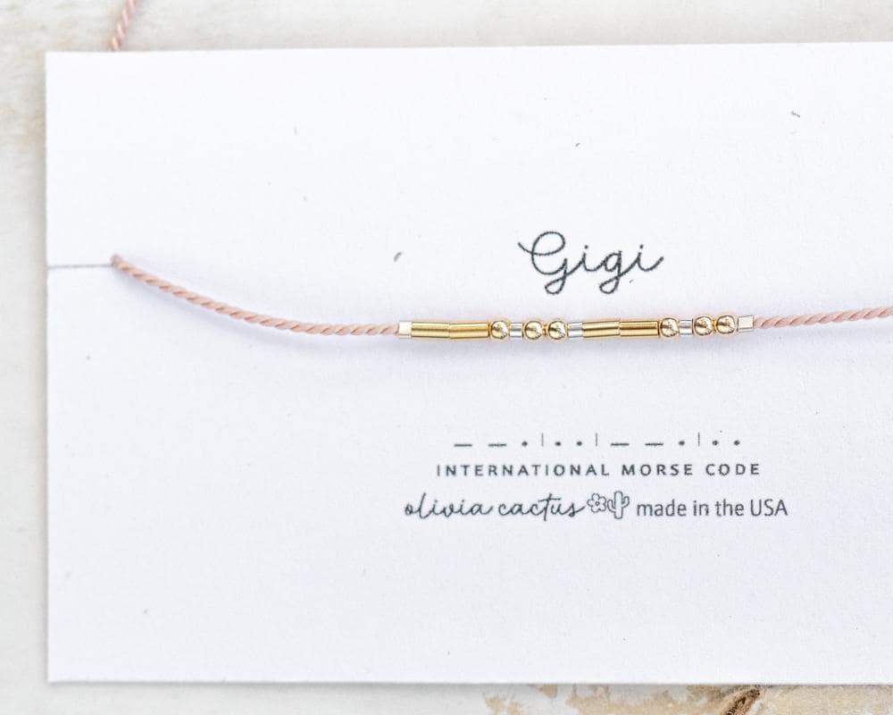 Gigi Morse Code Bracelet - Dainty 14K Gold & Silver Jewelry by Olivia Cactus