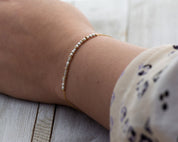 Godmother Morse Code Bracelet - Dainty 14K Gold & Silver Jewelry by Olivia Cactus