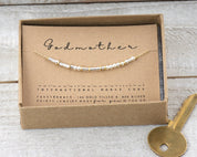 Godmother Morse Code Bracelet - Dainty 14K Gold & Silver Jewelry by Olivia Cactus