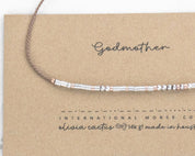 Godmother Morse Code Bracelet - Dainty 14K Gold & Silver Jewelry by Olivia Cactus