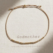 Godmother Morse Code Bracelet - Dainty 14K Gold & Silver Jewelry by Olivia Cactus