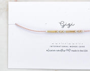 Godmother Morse Code Bracelet - Dainty 14K Gold & Silver Jewelry by Olivia Cactus
