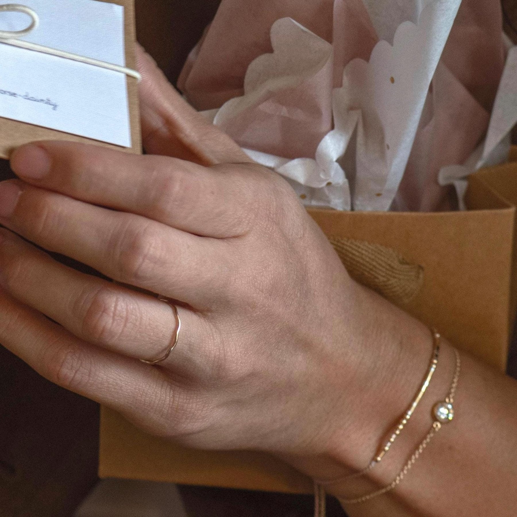 Godmother Morse Code Bracelet - Dainty 14K Gold & Silver Jewelry by Olivia Cactus