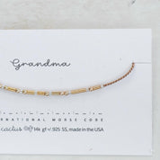 Godmother Morse Code Bracelet - Dainty 14K Gold & Silver Jewelry by Olivia Cactus