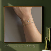 Godmother Morse Code Bracelet - Dainty 14K Gold & Silver Jewelry by Olivia Cactus