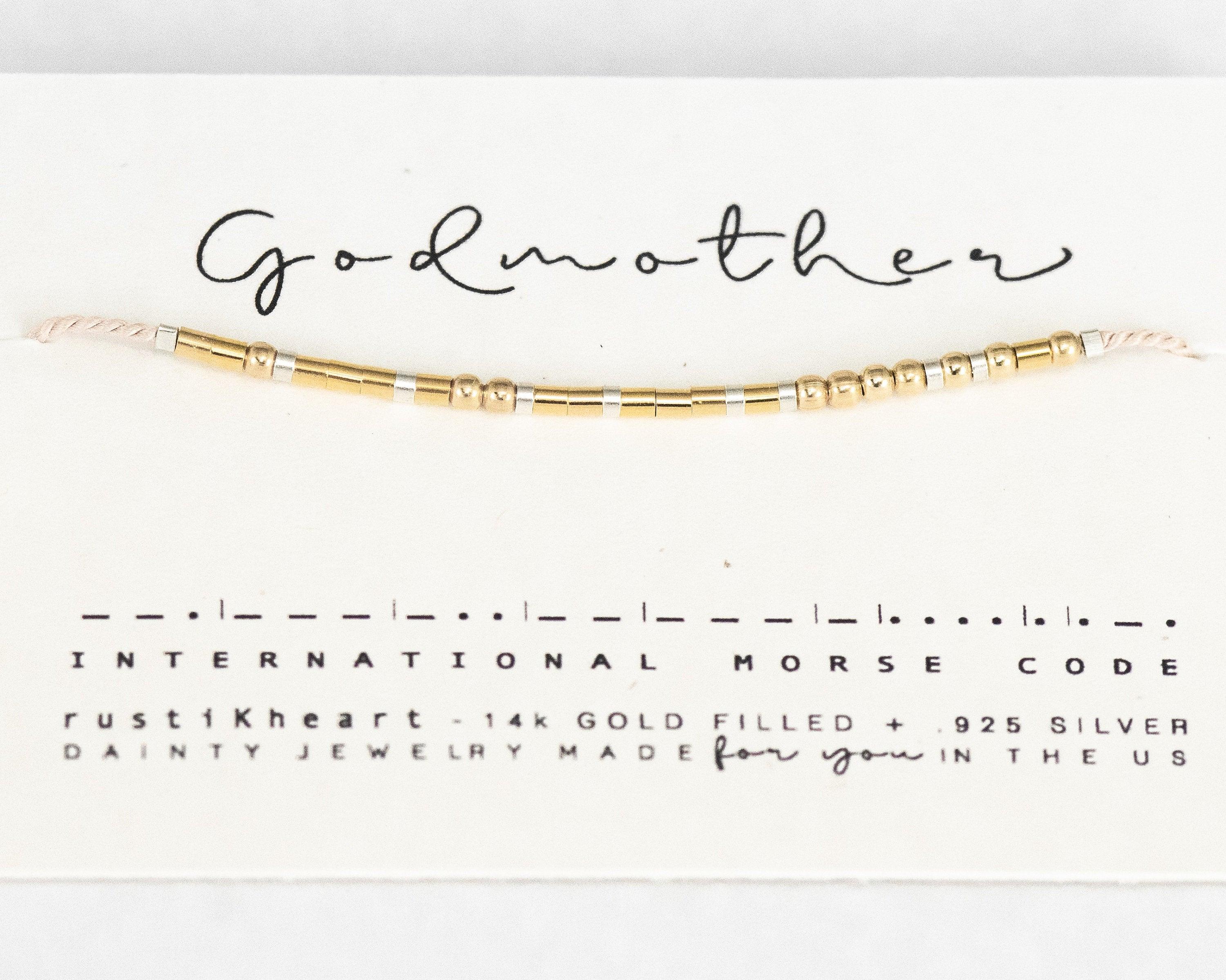 Godmother Morse Code Bracelet Morse and Dainty Jewelry by Olivia Cactus