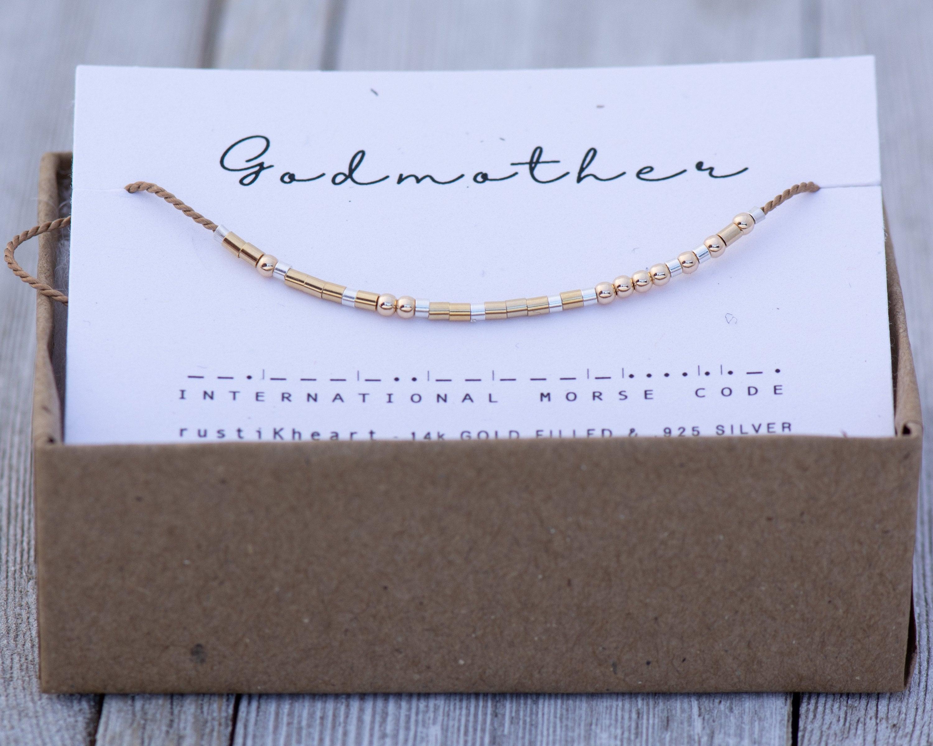 Godmother Morse Code Bracelet Morse and Dainty Jewelry by Olivia Cactus