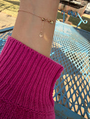 Gold Cross Bracelet with Green Accents - Dainty 14K Gold & Silver Jewelry by Olivia Cactus