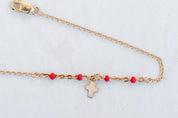 Gold Cross on Chain, Pink Accents - Dainty 14K Gold & Silver Jewelry by Olivia Cactus