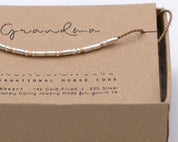 Grandma Morse Code Bracelet - Dainty 14K Gold & Silver Jewelry by Olivia Cactus