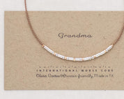 Grandma Morse Code Bracelet - Dainty 14K Gold & Silver Jewelry by Olivia Cactus