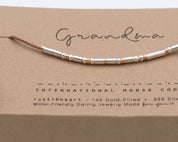 Grandma Morse Code Bracelet - Dainty 14K Gold & Silver Jewelry by Olivia Cactus