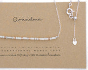 Grandma Morse Code Necklace - Dainty 14K Gold & Silver Jewelry by Olivia Cactus