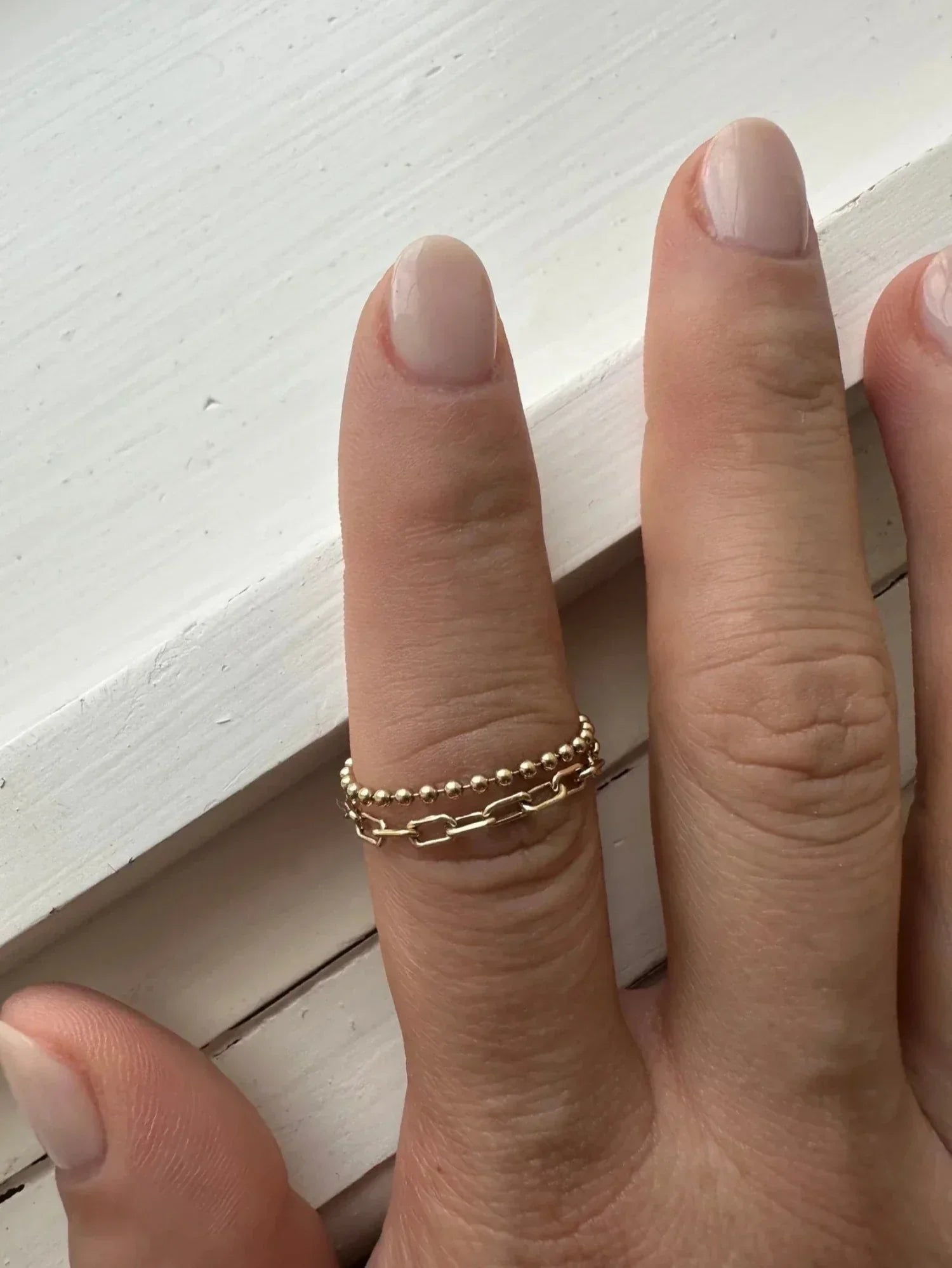 Hannah Chain Link Ring Morse and Dainty Jewelry by Olivia Cactus