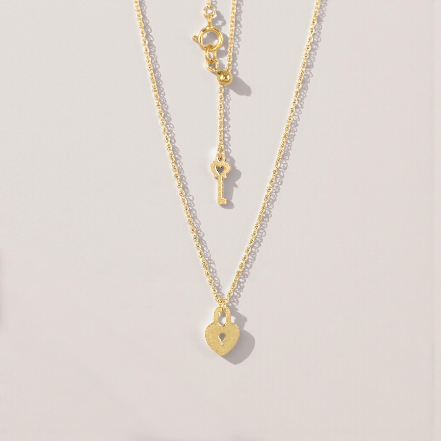 Heart Lock Necklace - Dainty 14K Gold & Silver Jewelry by Olivia Cactus