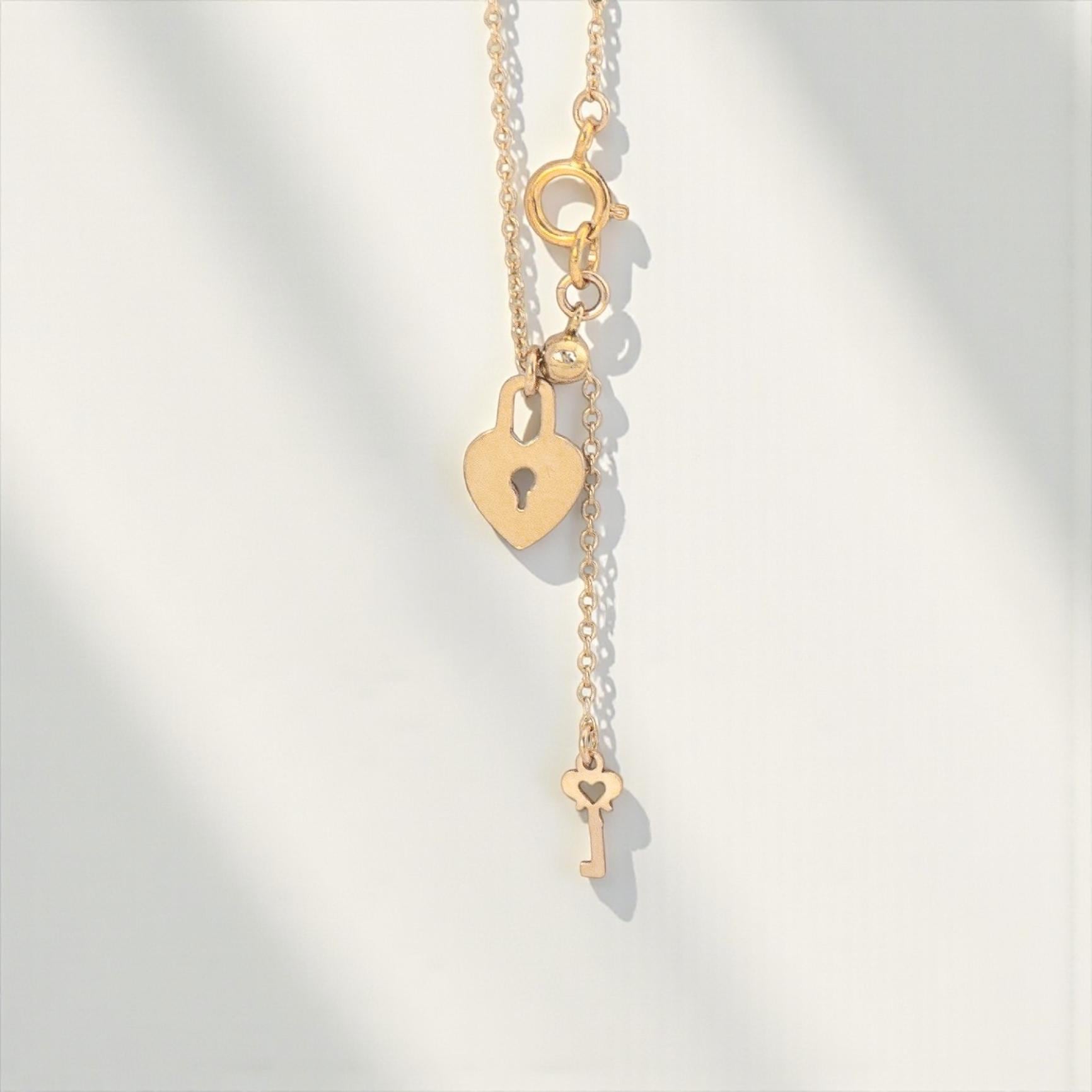 Heart Lock Necklace - Dainty 14K Gold & Silver Jewelry by Olivia Cactus