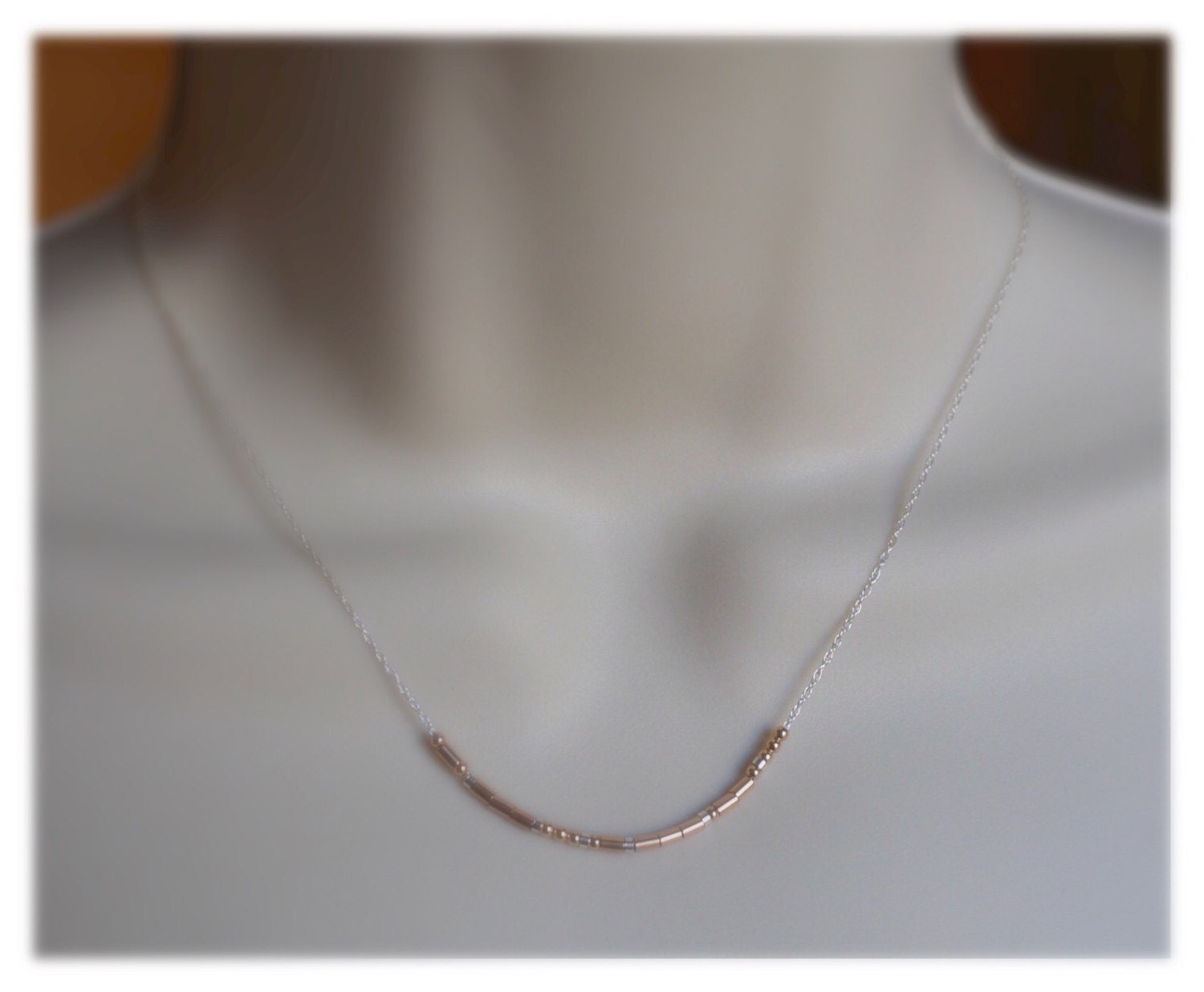 Morse Code Necklace • Blessed Necklace Best Friend Gifts Bridesmaid Gift Necklace Rose Gold and Silver Morse Code Jewelry Thank You Gift