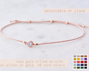 Rose Gold CZ String Bracelet