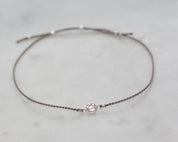Silver CZ on Silk Bracelet