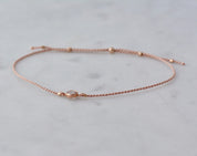 Rose Gold CZ String Bracelet