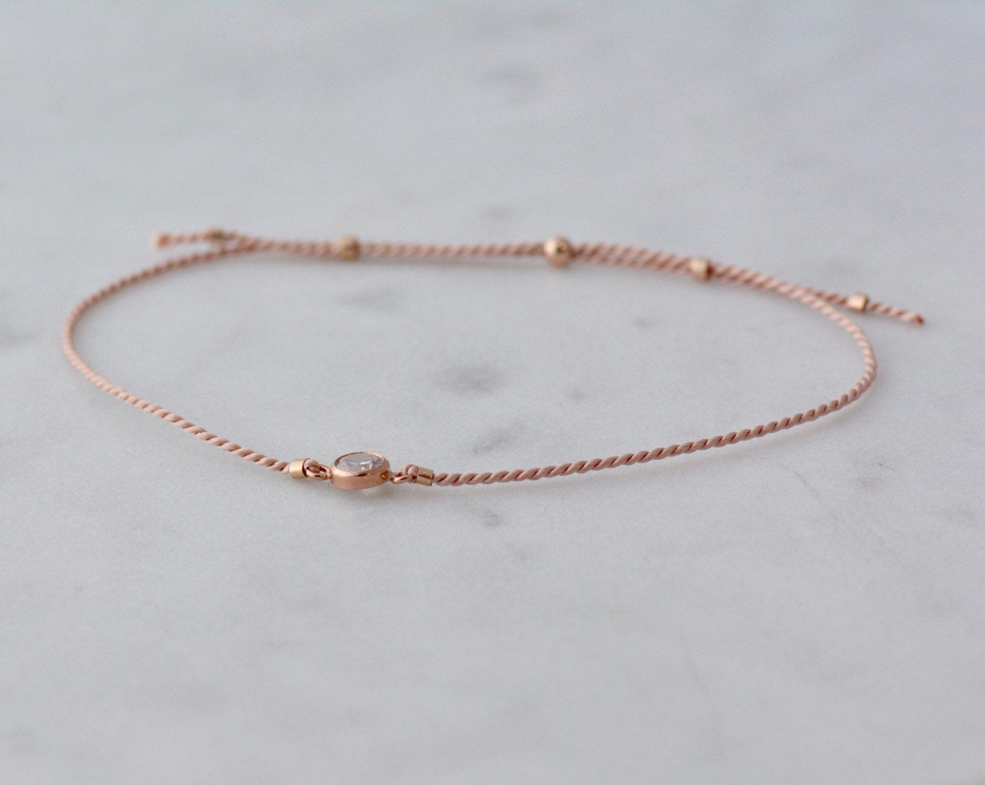 Rose Gold CZ String Bracelet