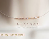 Morse Code Necklace • Blessed Necklace Best Friend Gifts Bridesmaid Gift Necklace Rose Gold and Silver Morse Code Jewelry Thank You Gift
